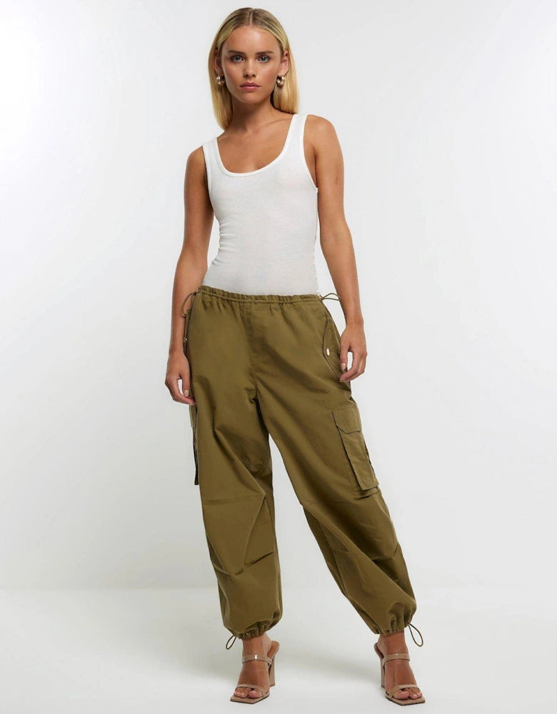 Petite Cargo Parachute Trouser - Khaki