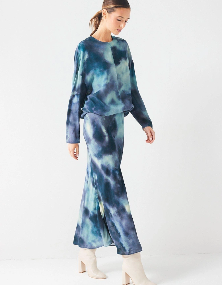 Tie Dye Blouse Co Ord - Navy