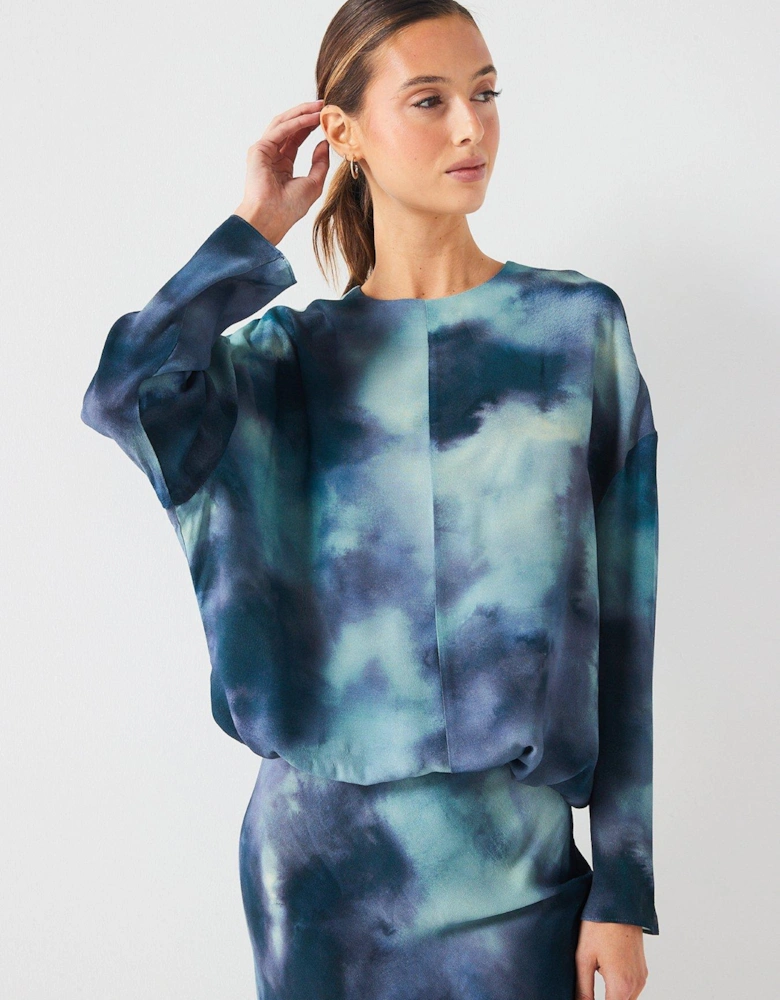 Tie Dye Blouse Co Ord - Navy