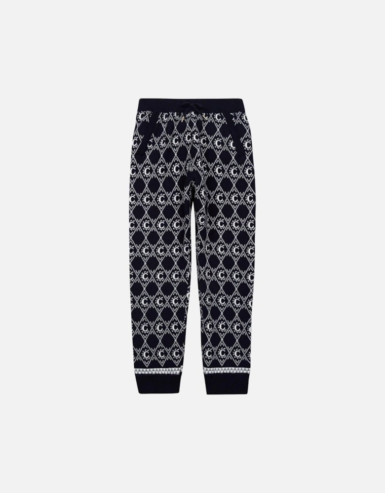 Girls Navy Knitted Trousers