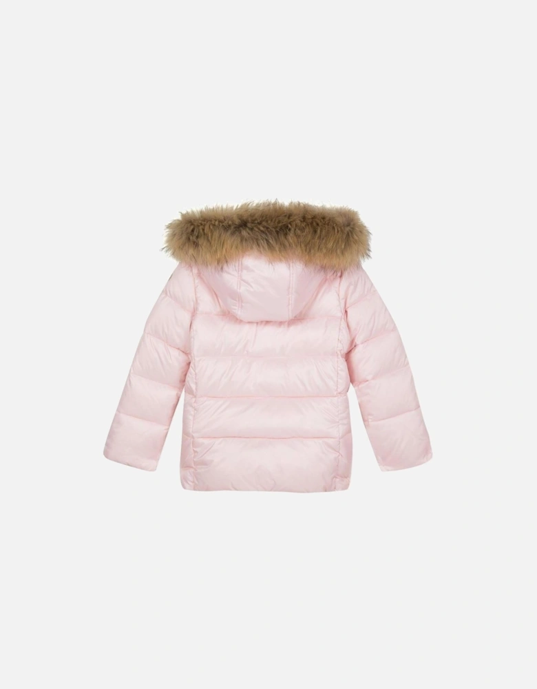 Girls Pale Pink Padded Down Jacket