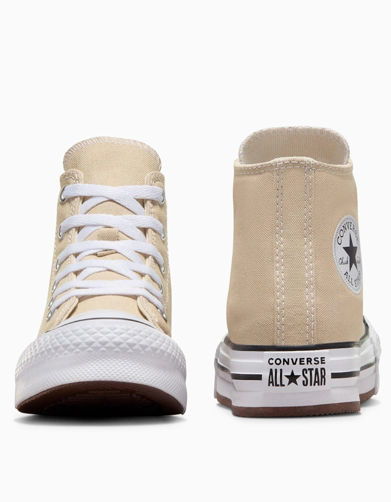 Girls EVA Lift Hi Top Trainers - Light Brown