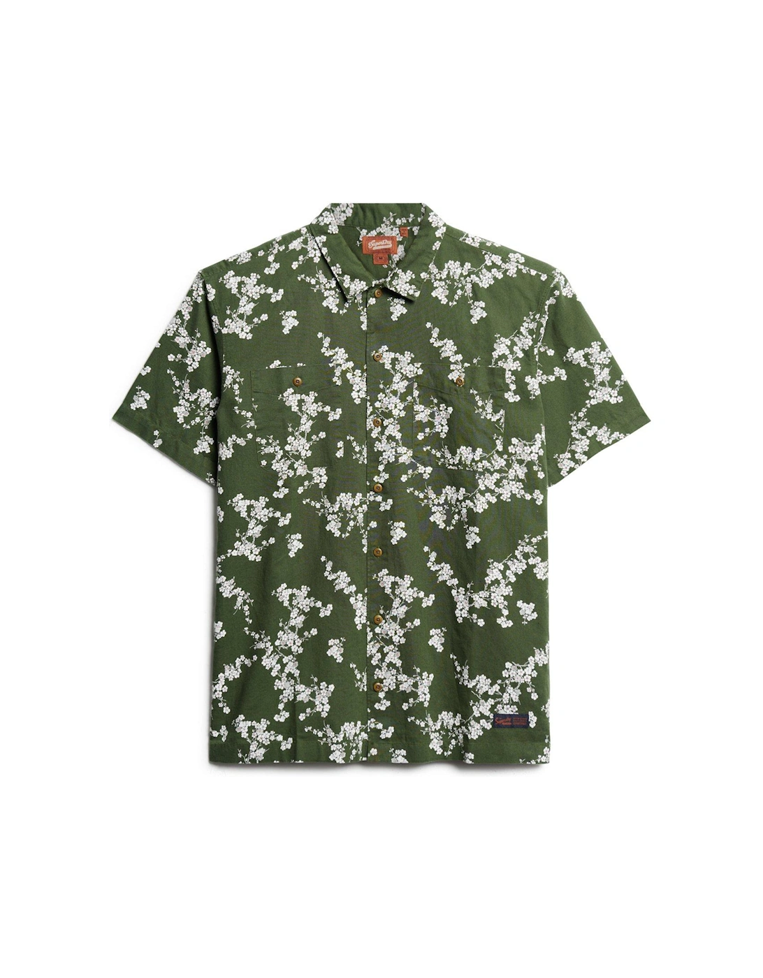 Short Sleeve Beach Shirt - Dark Green
