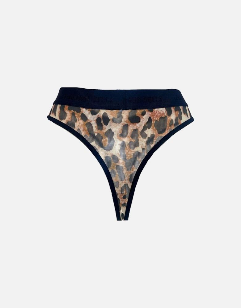 Mesh Thong - Natural Leopard