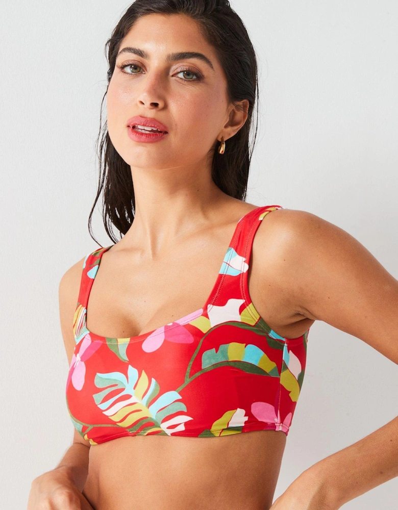Mix & Match Scoop Neck Bikini Top - Bright Print
