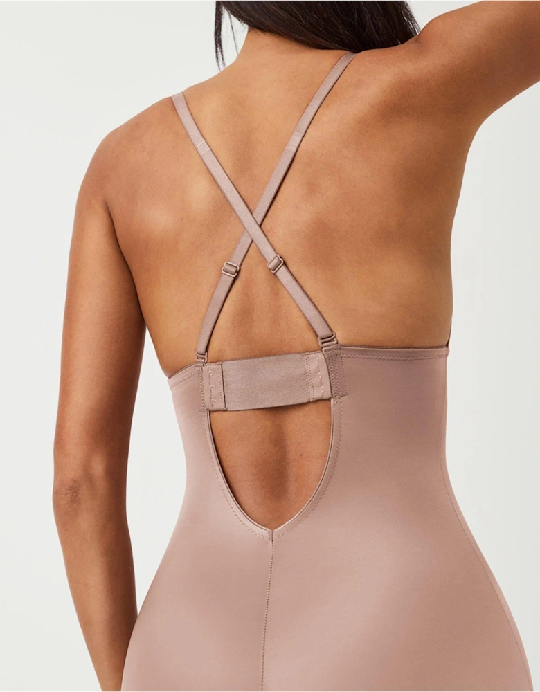 Suit Your Fancy Plunge Low Back Mid Thigh Bodysuit