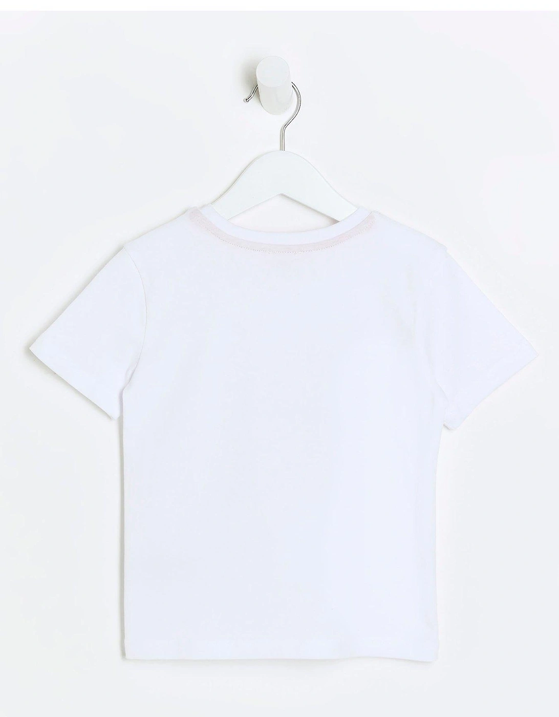 Mini Boys White Satin Tiger T-shirt - White