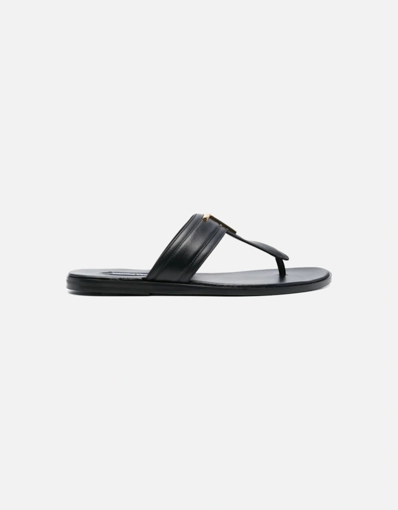 Smooth Leather Brighton Sandals Black