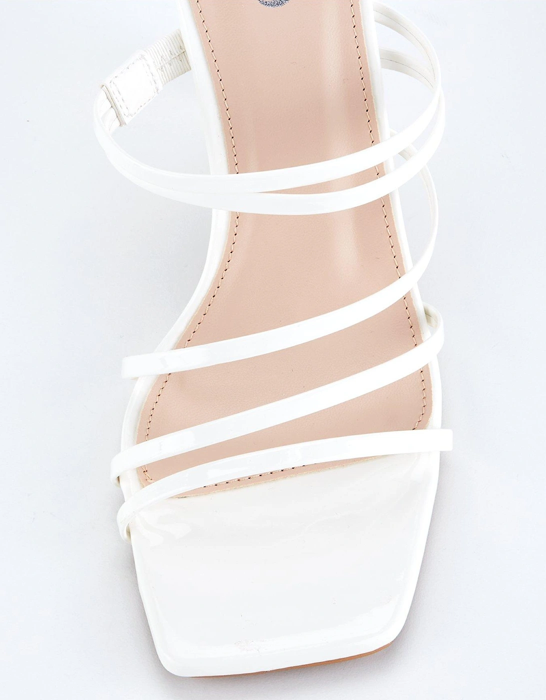 Christabel Strappy Front Heeled Sandal - White
