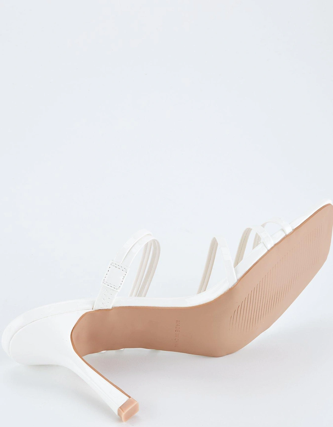 Christabel Strappy Front Heeled Sandal - White