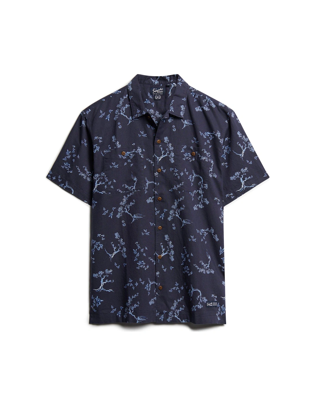 Short Sleeve Beach Shirt - Dark Blue