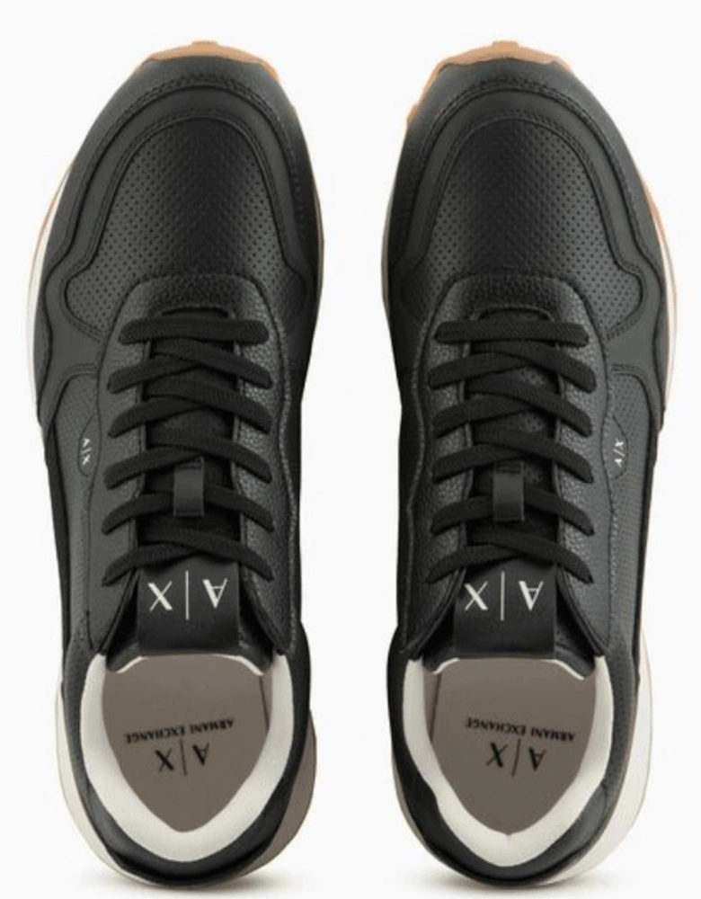 Perforated Leather Black Sneaker Trainer