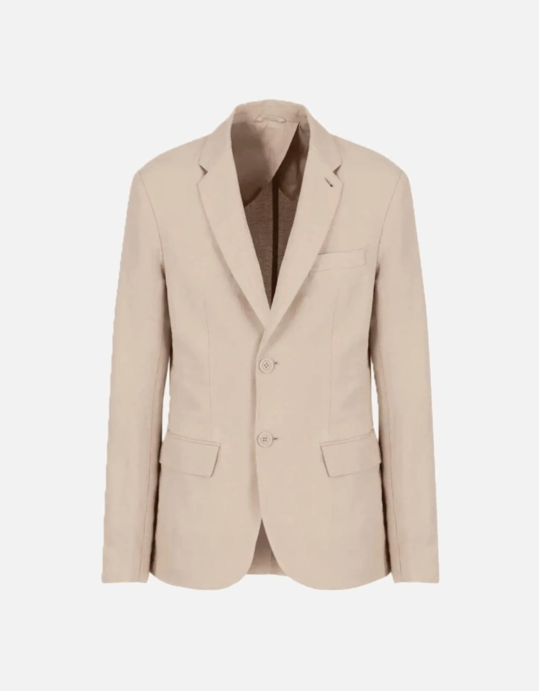 Cotton Beige Linen Blazer