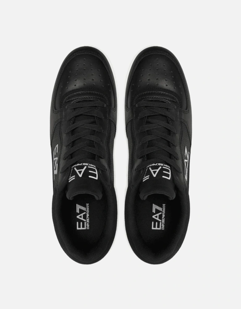 Lace Up Leather/Mesh Black Trainer