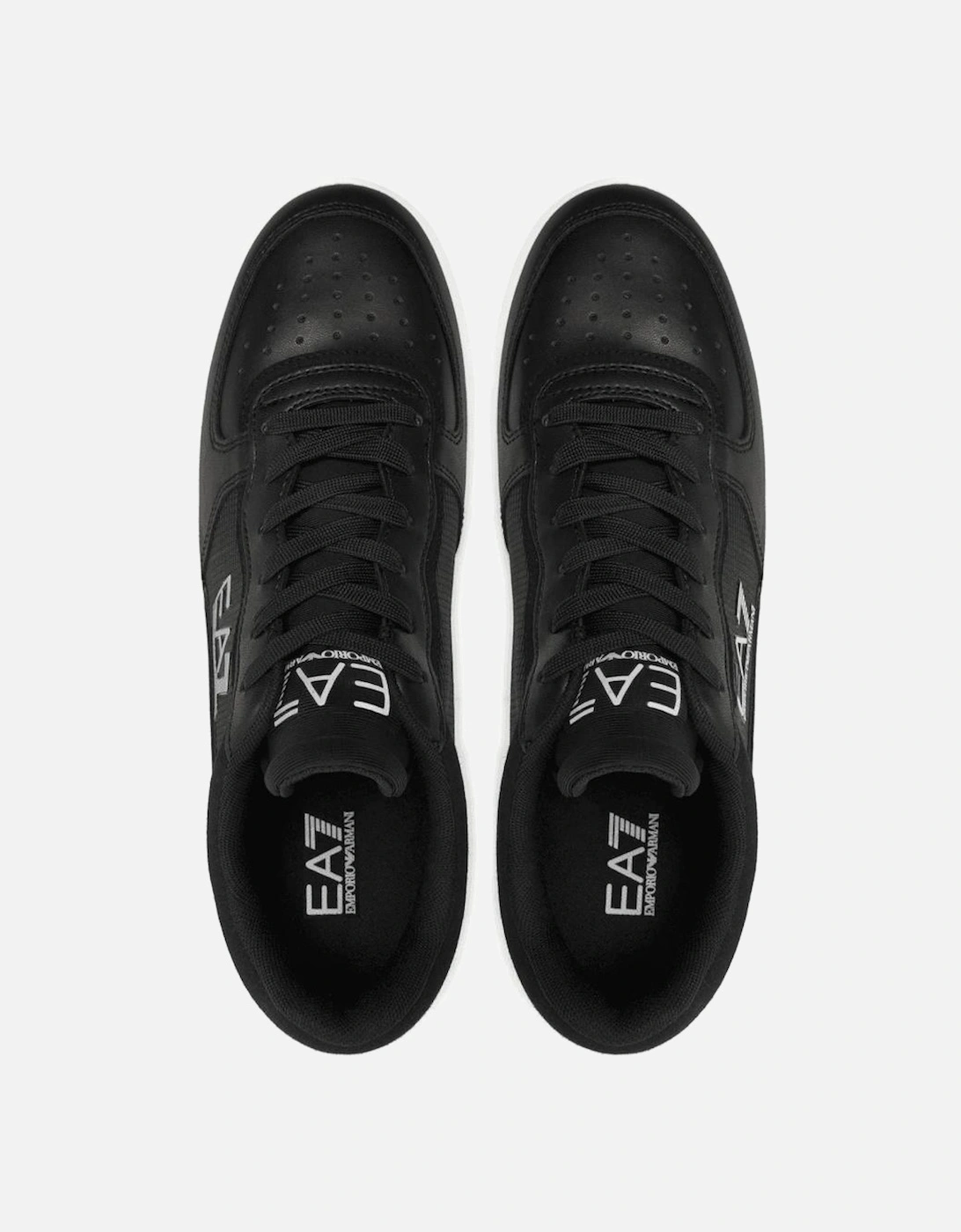 Lace Up Leather/Mesh Black Trainer
