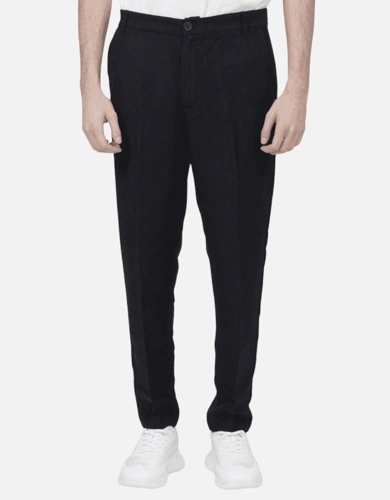 Cotton Black Linen Trousers