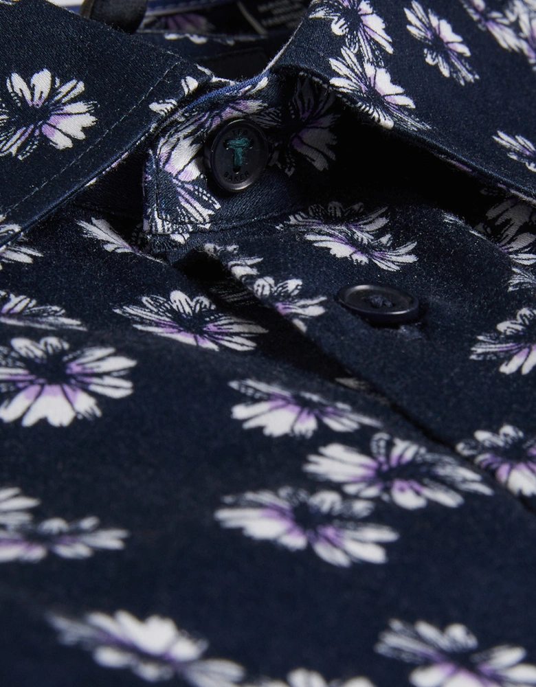 Mens Alfanso S/S Floral Shirt (Navy)