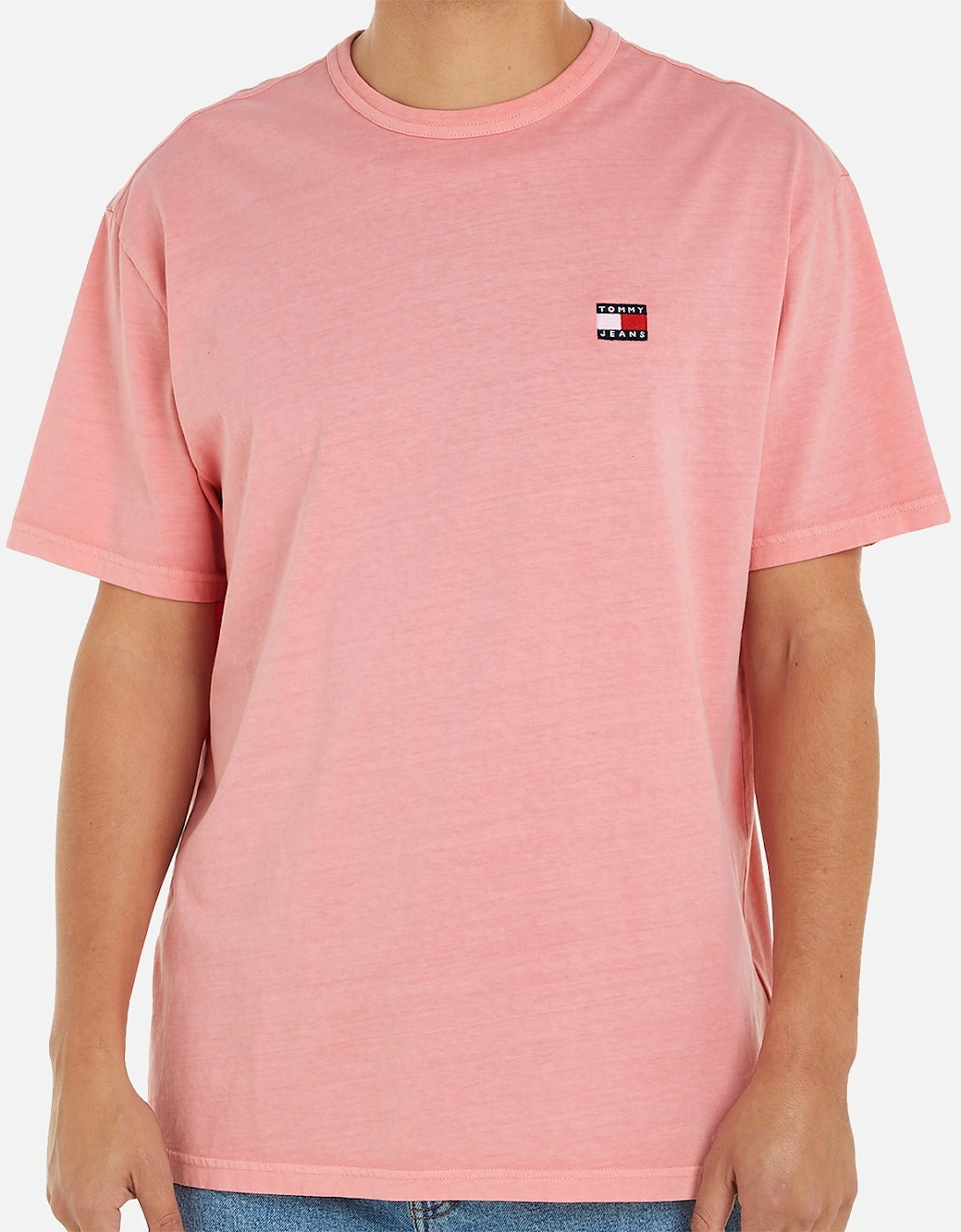 Mens Washed Badge T-Shirt (Pink)