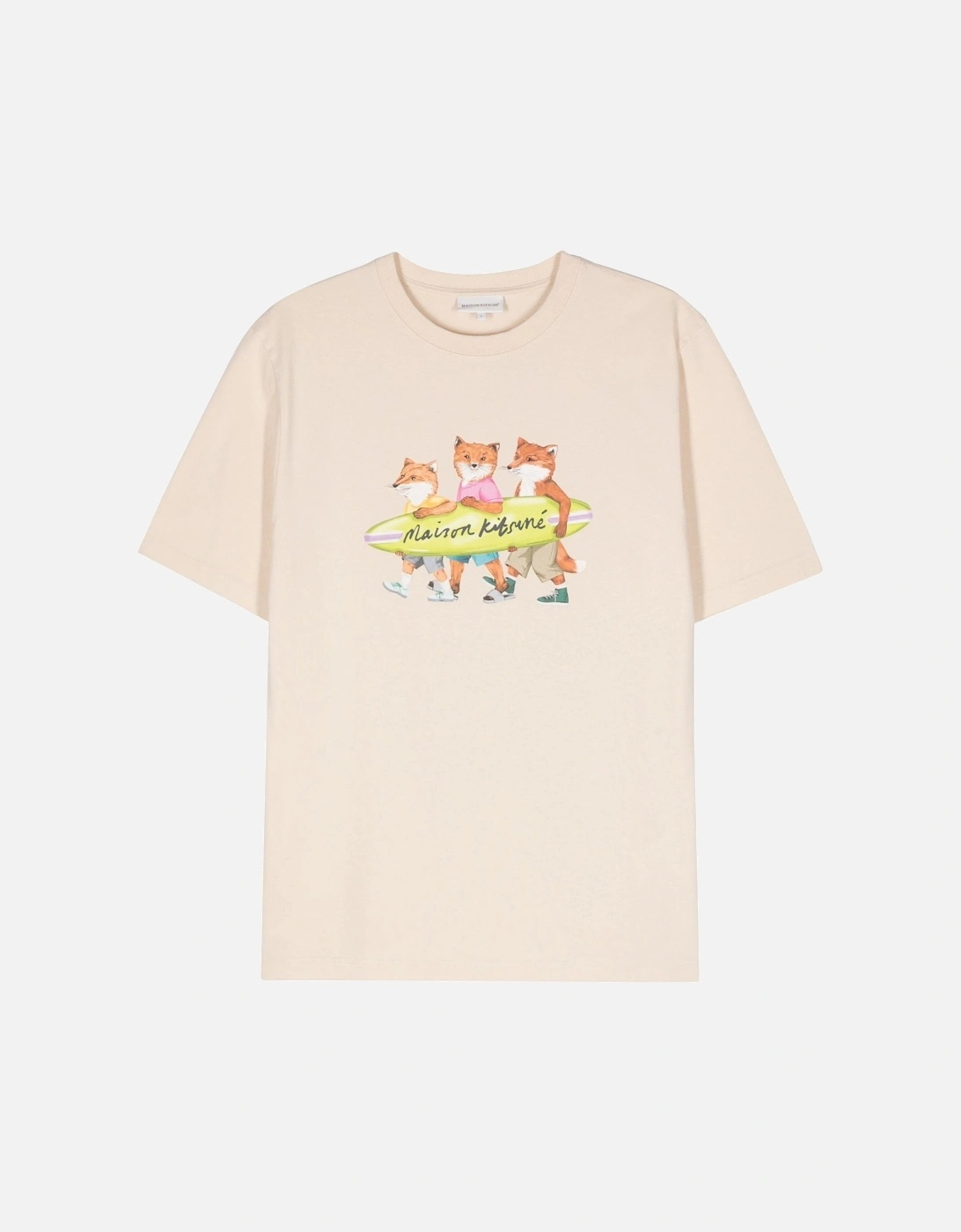 Surfing Foxes Comfort T-shirt Beige, 3 of 2