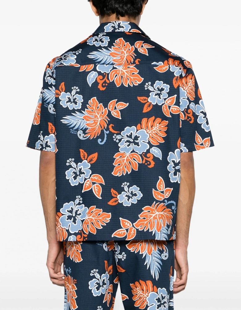 Floral Resort Shirt Navy