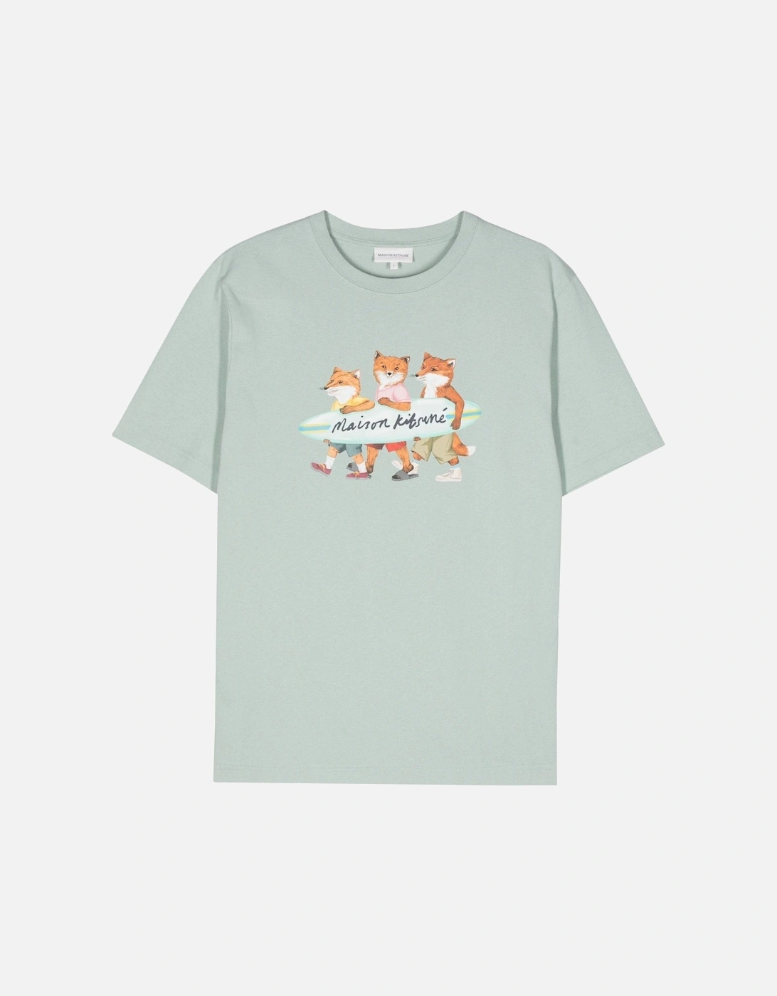 Surfing Foxes Comfort T-shirt Green, 3 of 2