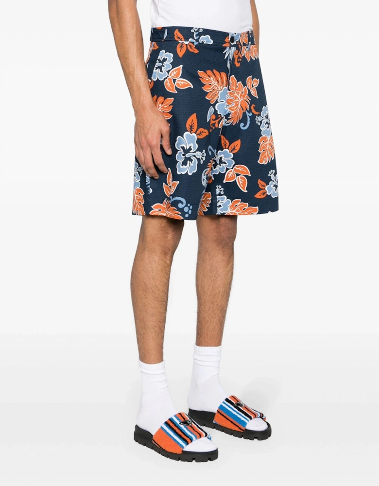 Floral Resort Shorts Navy