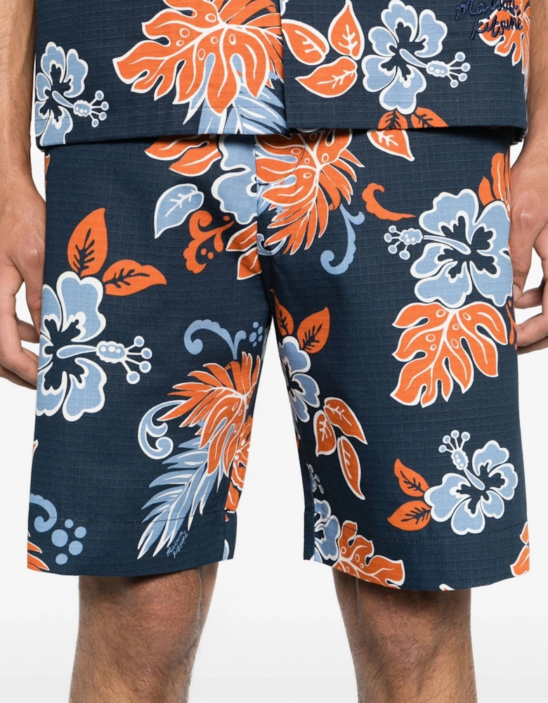 Floral Resort Shorts Navy