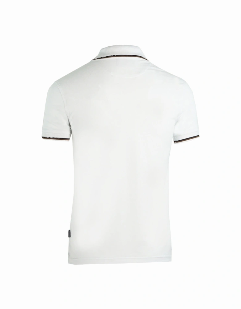Tipped Sleeve White Polo Shirt