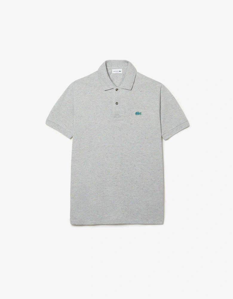 Classic Fit Speckled Print Cotton Pique Polo Shirt