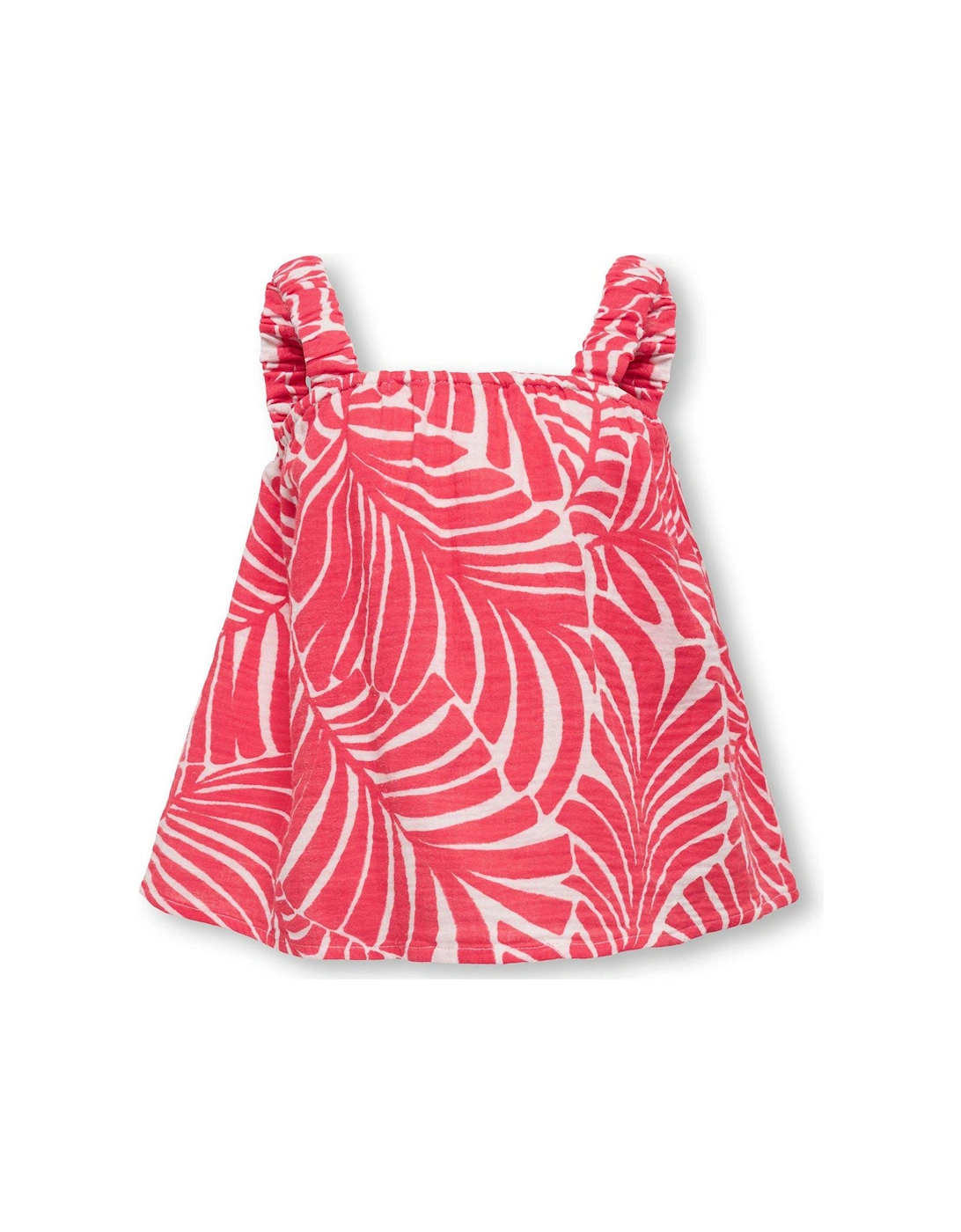 Girls Mexicana Palm Print Strappy Woven Coord Top - Tofu Mexicana Palm, 3 of 2