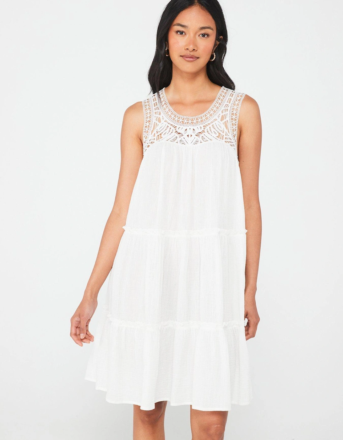 Tiered Midi Dress - White, 2 of 1