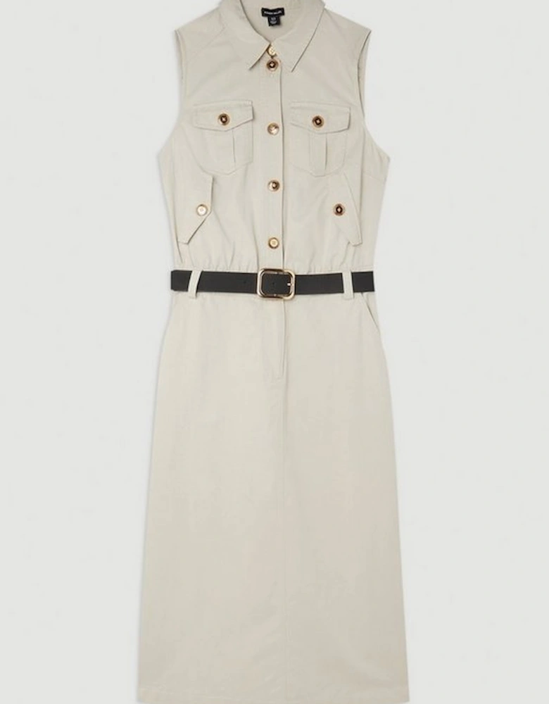 The Founder Tailored Sleeveless Midi Dress