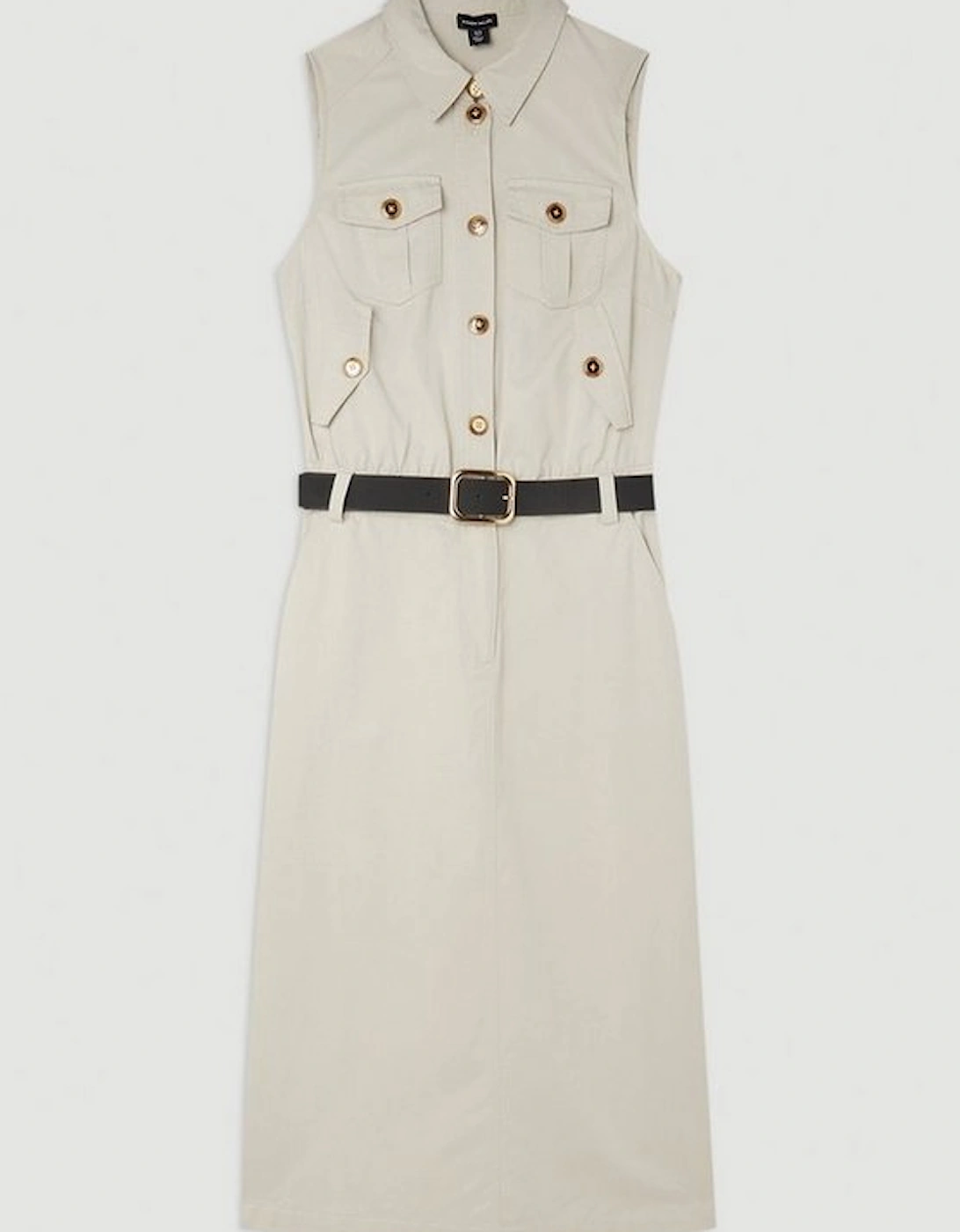 The Founder Tailored Sleeveless Midi Dress