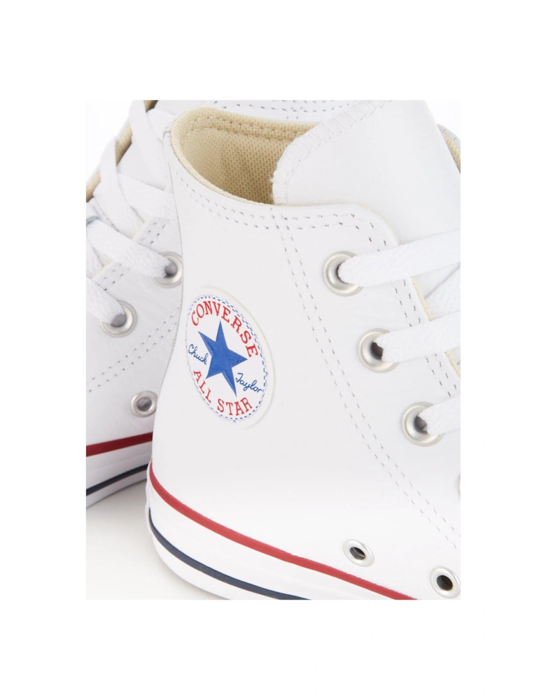 Unisex Leather Hi Top Trainers - White