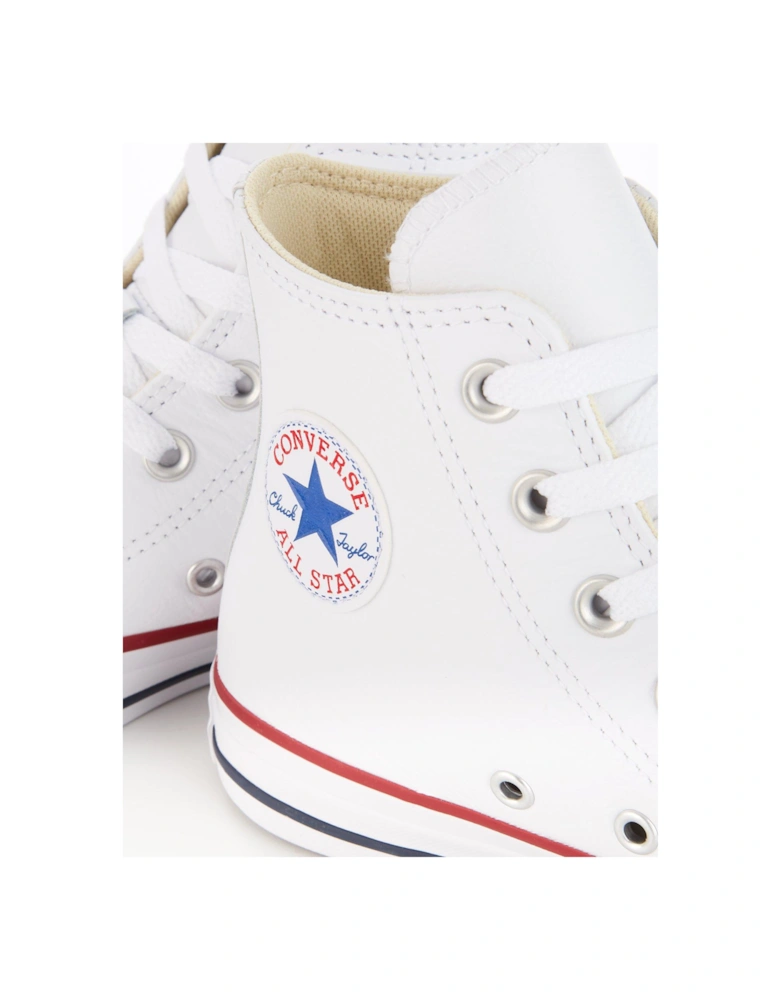 Leather Hi Top Trainers - White