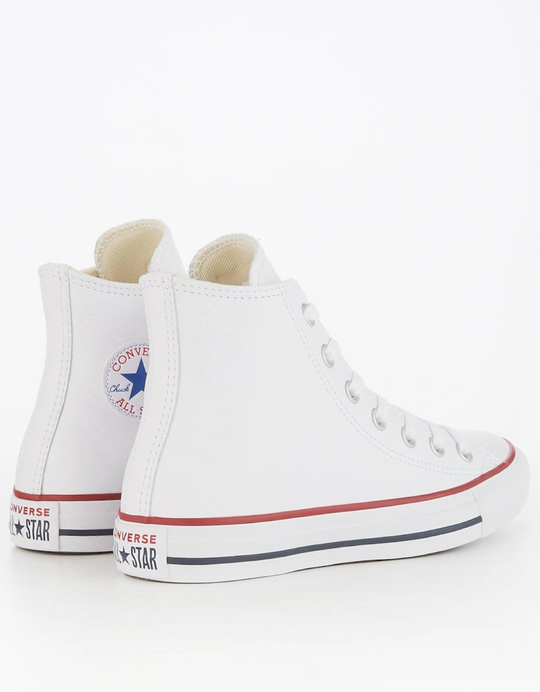 Leather Hi Top Trainers - White