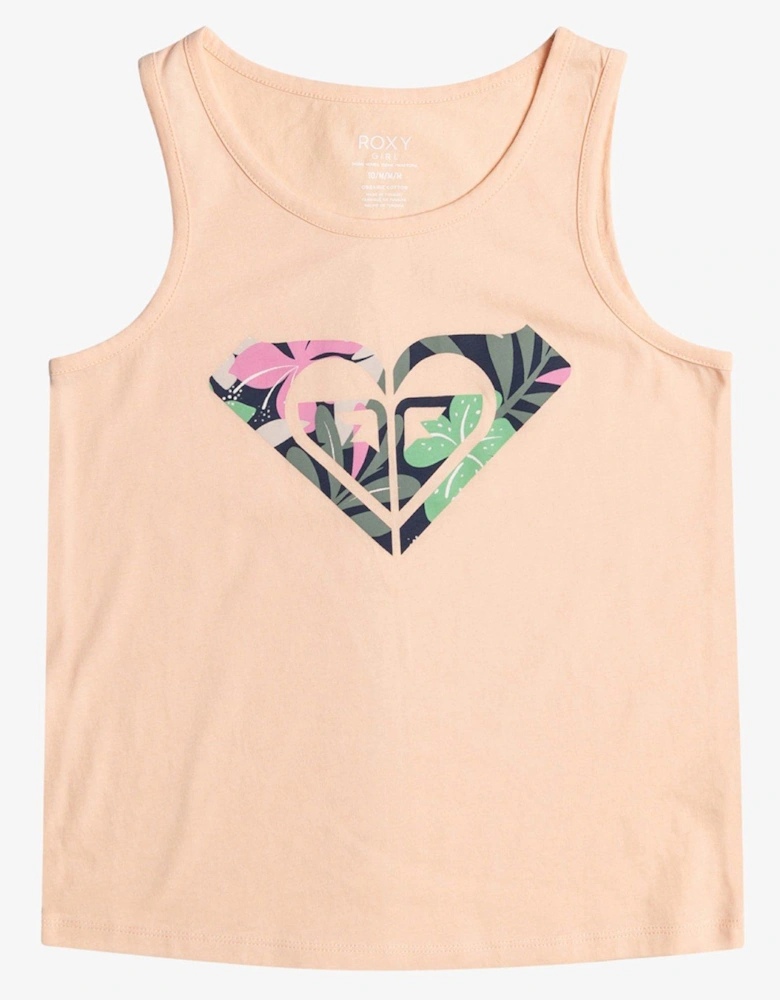 Girls Short Sleeve Regular Fit Tank Top - Peach