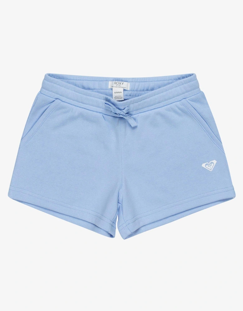 Girls Regular Fit Fully Elasticated Waist Jogger Shorts - Blue