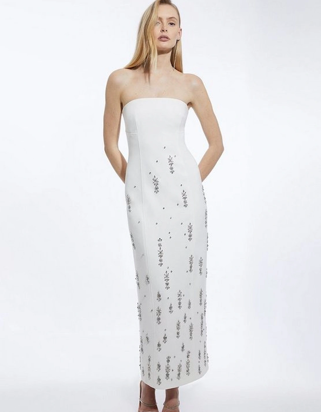 Crystal Embellished Bandeau Midaxi Dress, 4 of 3