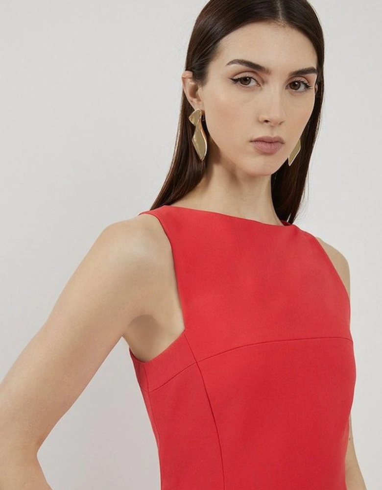 Stretch Crepe Panelled Tailored Midi Dress
