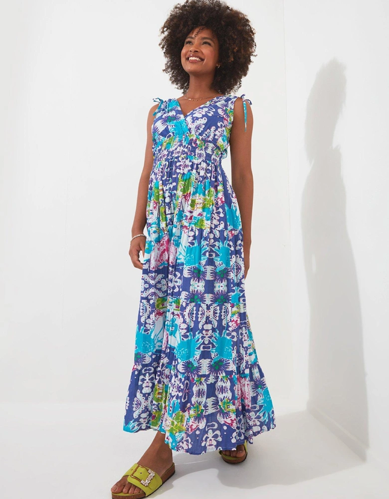 Petite Sleeveless All Over Print Maxi Dress - Blue