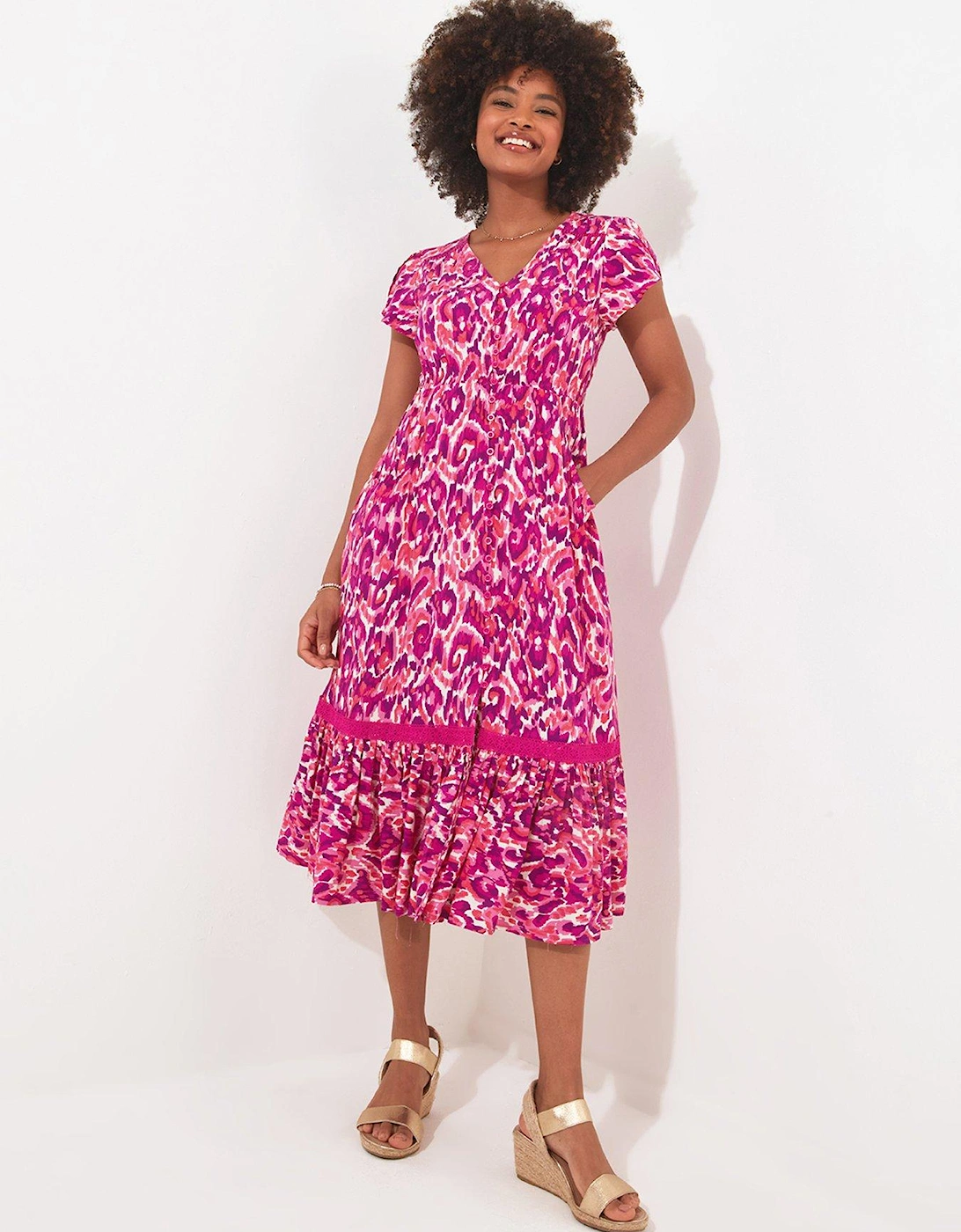 Petite Animal Inspired Print Midi Dress - Pink, 2 of 1