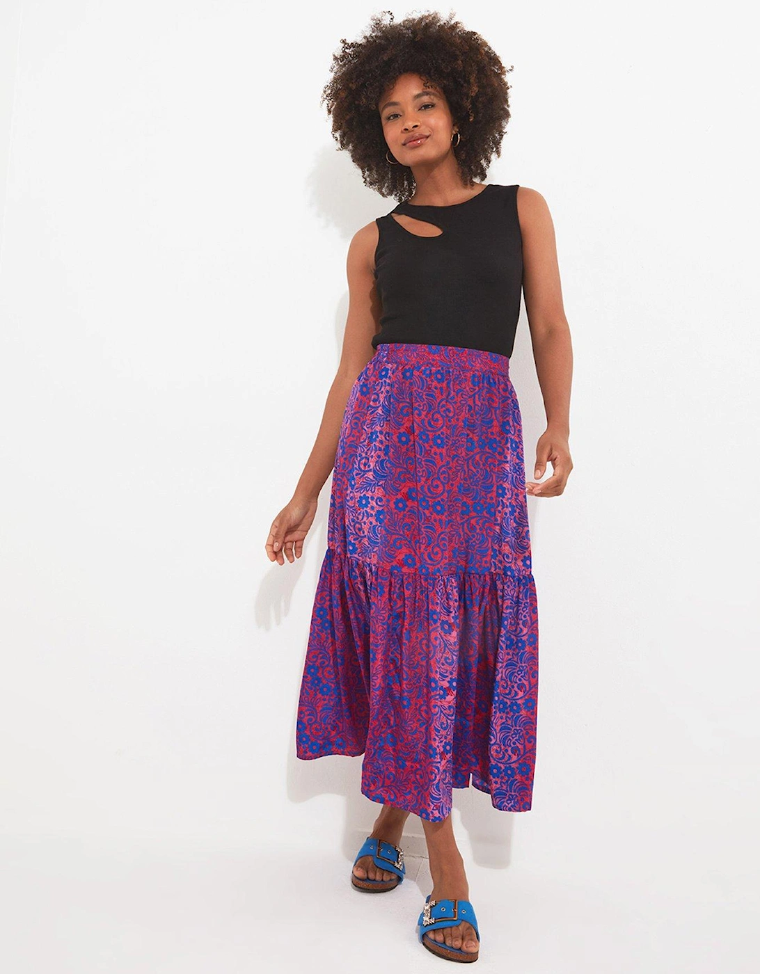 Leopard Print Maxi Skirt - Blue, 2 of 1