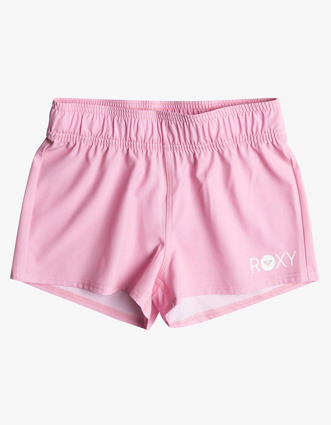 Girls Short Length Fully Elasticated Waist Fabric Boardshorts - Pink, 3 of 2