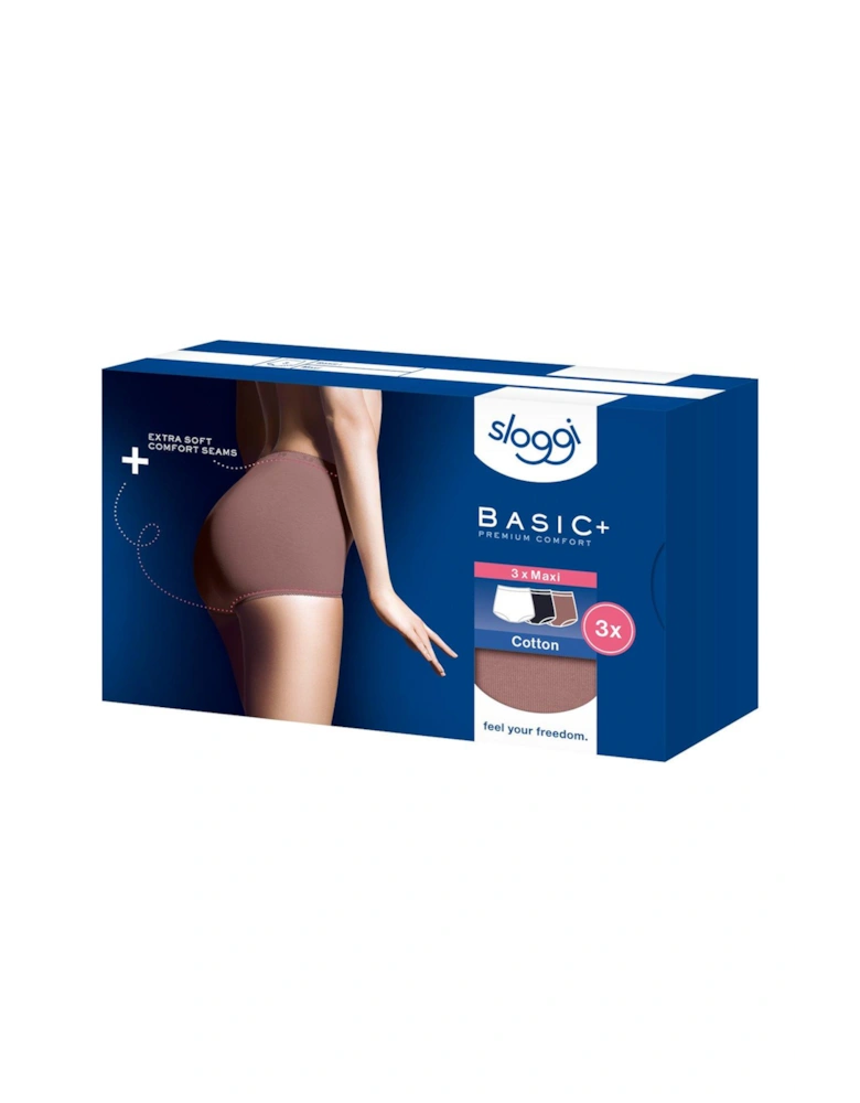 Basic+ Maxi Casual 3 Pack Briefs - Blue/Cacao/White