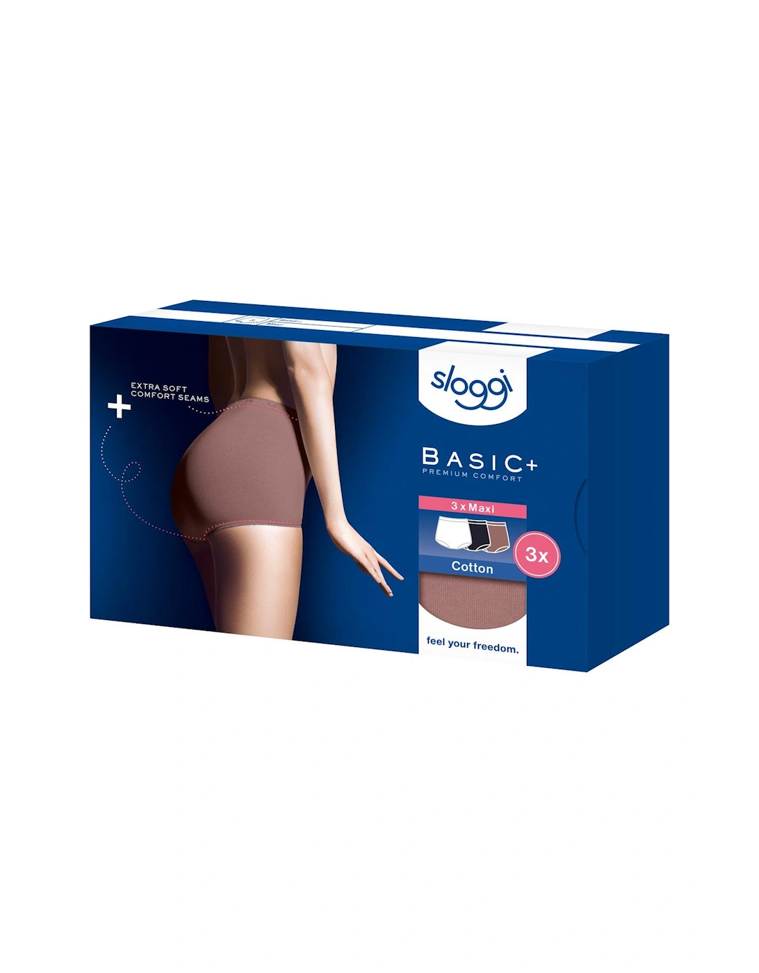 Basic+ Maxi Casual 3 Pack Briefs - Blue/Cacao/White