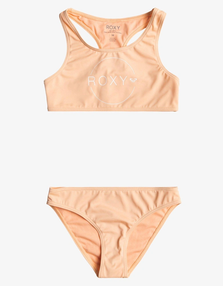 Girls Chlorine Resistant Two Piece Swimsuit - Peach