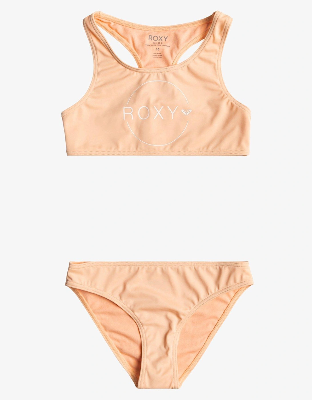 Girls Chlorine Resistant Two Piece Swimsuit - Peach, 2 of 1