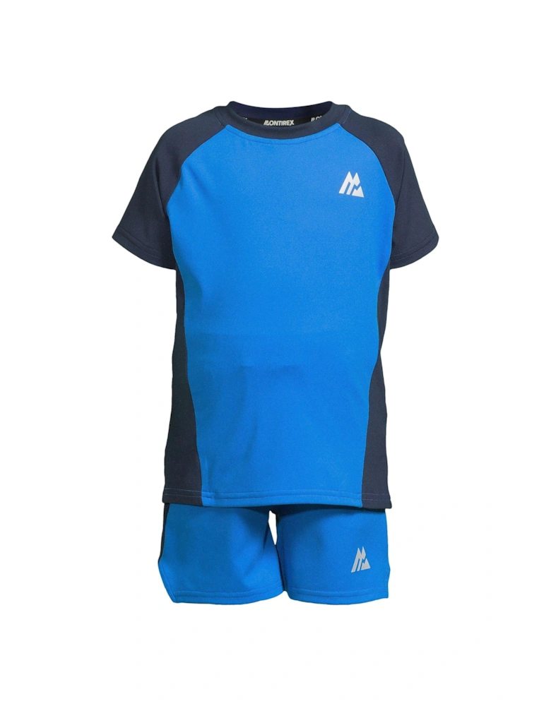 Infants Peak Short Sleeve T-Shirt and Short Set - Blue