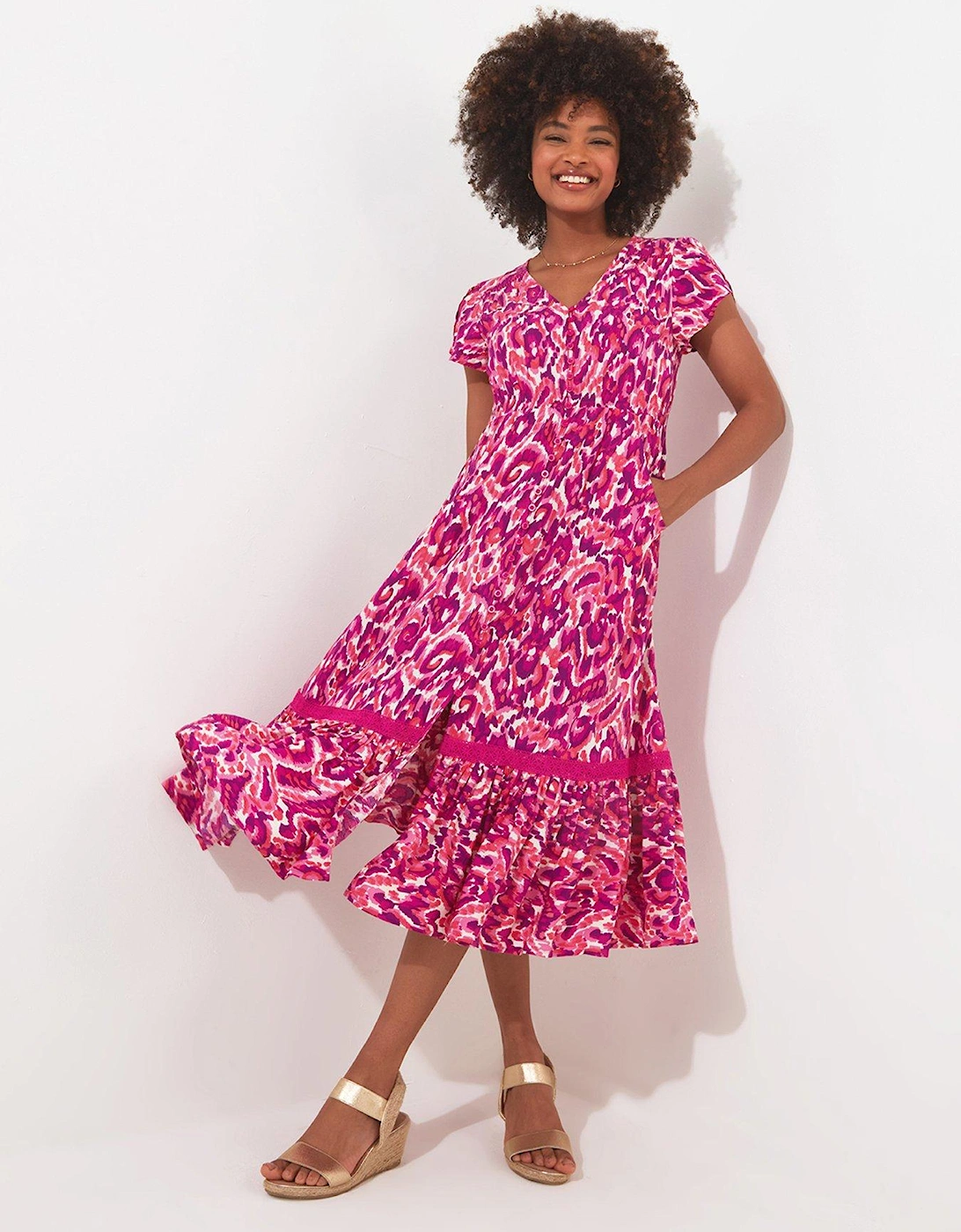 Printed Midi Dress - Pink, 2 of 1